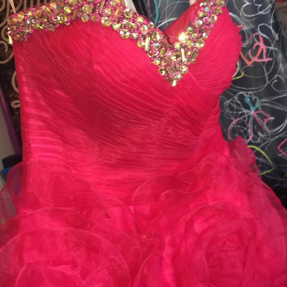 Magenta short formal dress